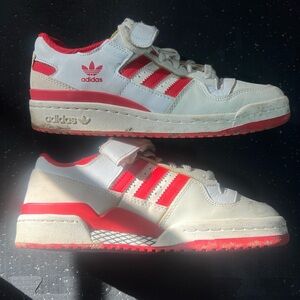 Adidas White and Red Classic Sneakers